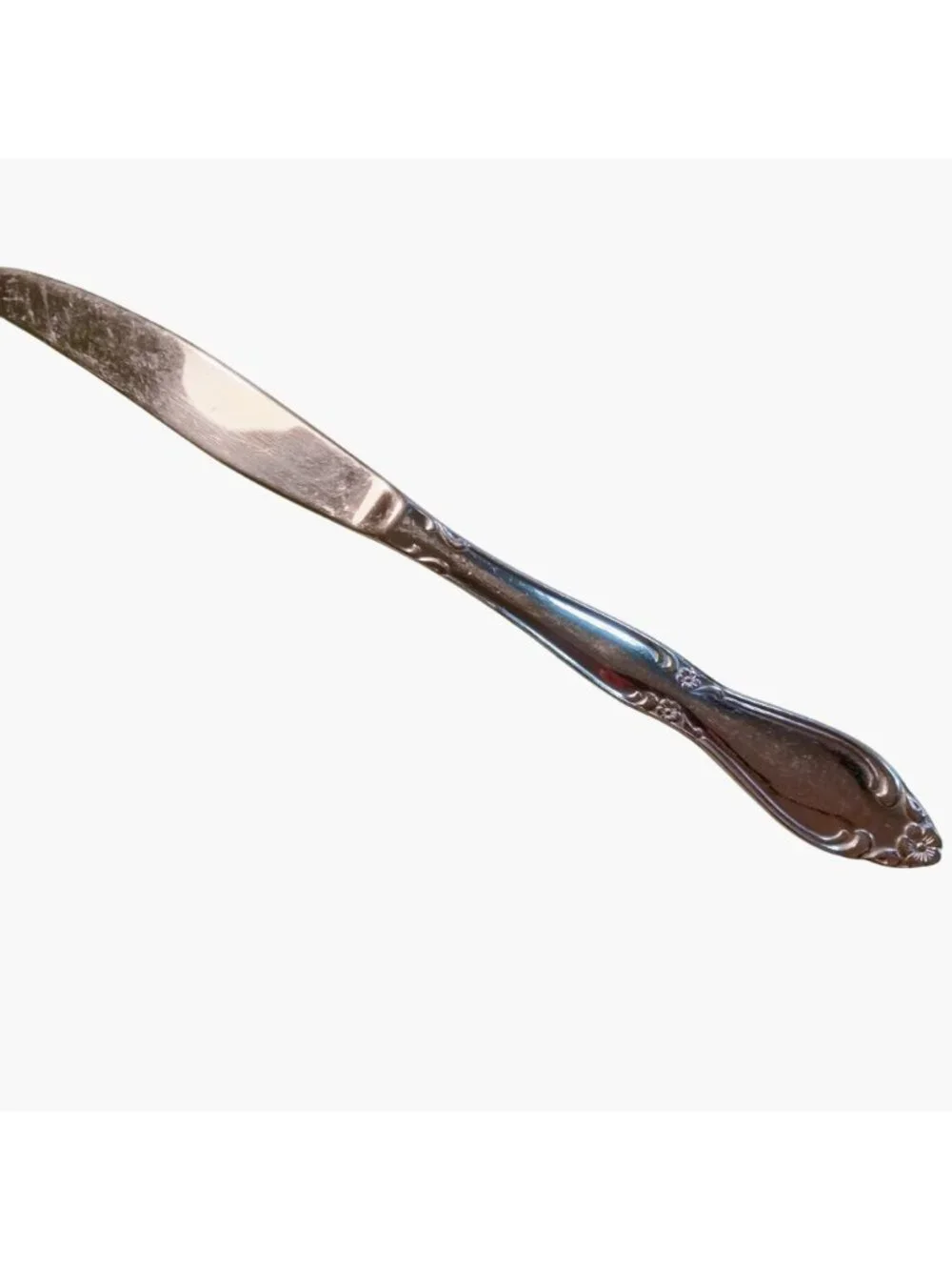Monogrammed Dinner Knife Ornate Initial E Floral Handle Replacement